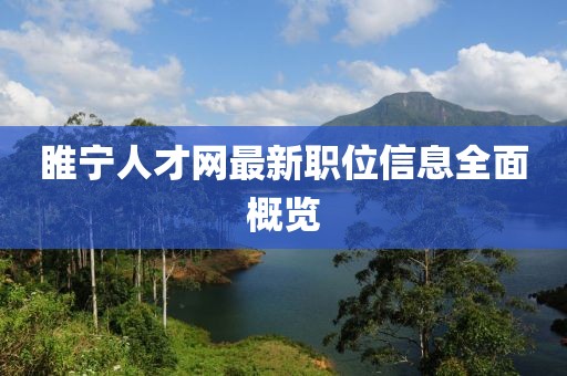 睢宁人才网最新职位信息全面概览
