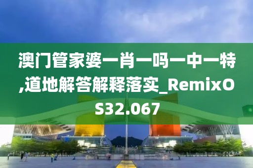 澳门管家婆一肖一吗一中一特,道地解答解释落实_RemixOS32.067