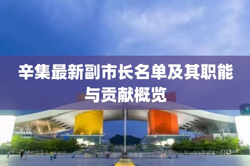 辛集最新副市长名单及其职能与贡献概览