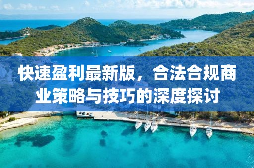 快速盈利最新版，合法合规商业策略与技巧的深度探讨