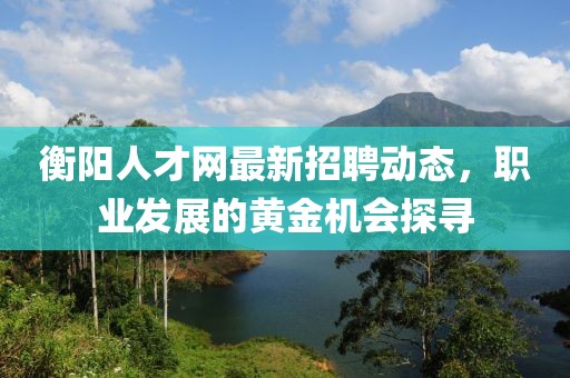 衡阳人才网最新招聘动态，职业发展的黄金机会探寻
