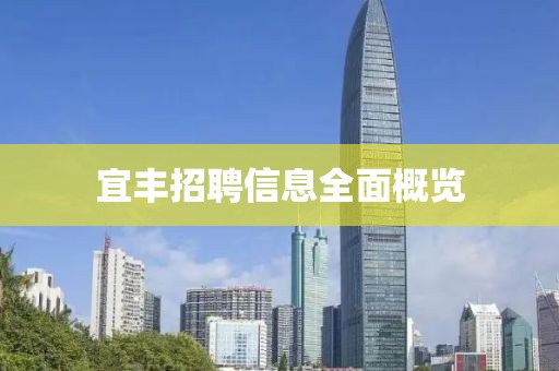 宜丰招聘信息全面概览