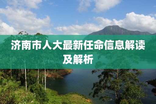 济南市人大最新任命信息解读及解析
