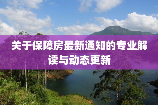 关于保障房最新通知的专业解读与动态更新