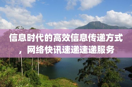 信息时代的高效信息传递方式，网络快讯速递速递服务
