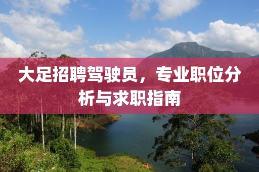 大足招聘驾驶员，专业职位分析与求职指南