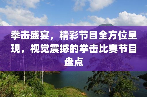 拳击盛宴，精彩节目全方位呈现，视觉震撼的拳击比赛节目盘点