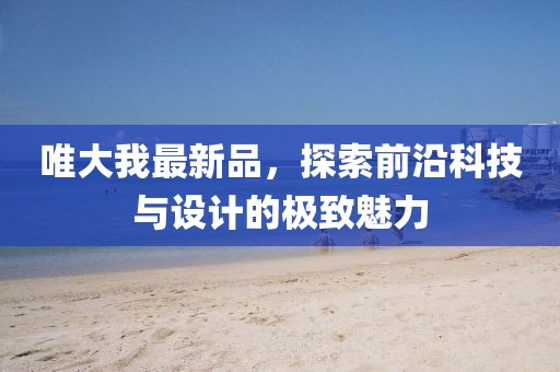 唯大我最新品，探索前沿科技与设计的极致魅力