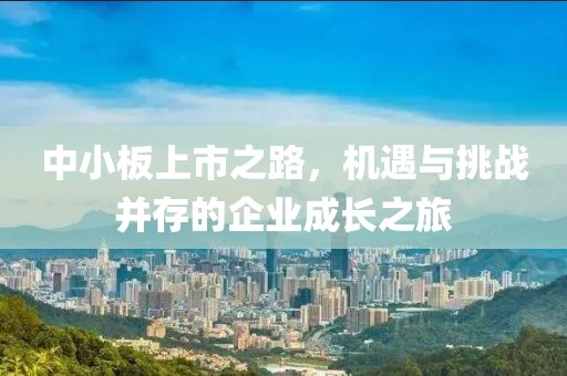 中小板上市之路，机遇与挑战并存的企业成长之旅