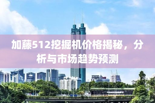 加藤512挖掘机价格揭秘，分析与市场趋势预测