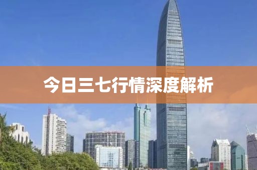 今日三七行情深度解析