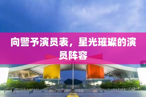 向警予演员表，星光璀璨的演员阵容