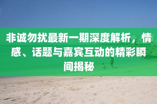非诚勿扰最新一期深度解析，情感、话题与嘉宾互动的精彩瞬间揭秘