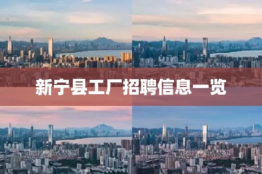 新宁县工厂招聘信息一览