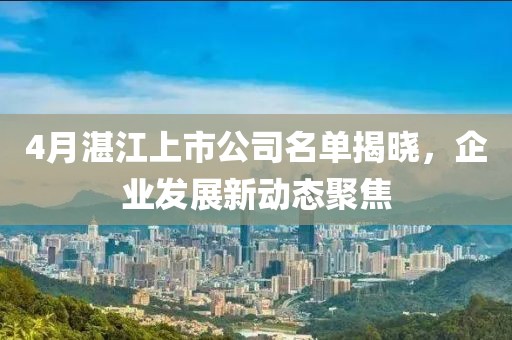 4月湛江上市公司名单揭晓，企业发展新动态聚焦