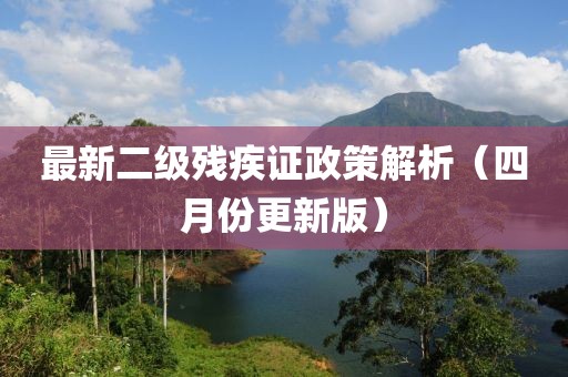 最新二级残疾证政策解析（四月份更新版）