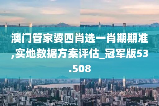 澳门管家婆四肖选一肖期期准,实地数据方案评估_冠军版53.508