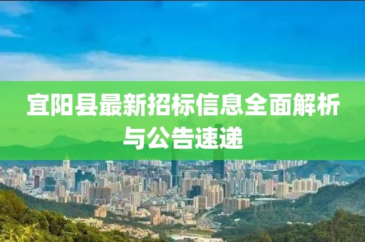宜阳县最新招标信息全面解析与公告速递