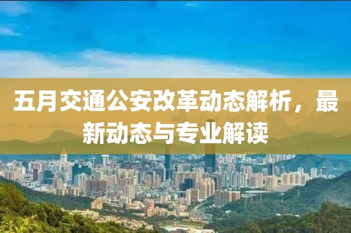 五月交通公安改革动态解析，最新动态与专业解读