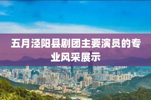 五月泾阳县剧团主要演员的专业风采展示