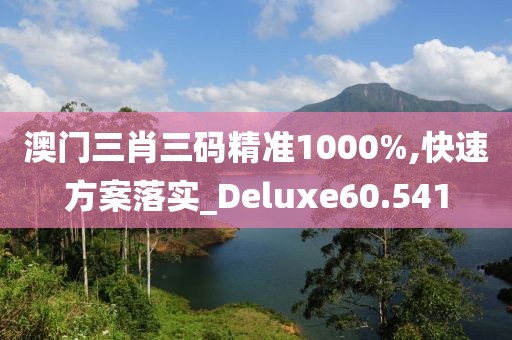 澳门三肖三码精准1000%,快速方案落实_Deluxe60.541