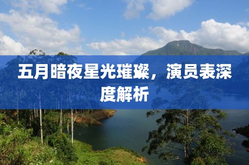 五月暗夜星光璀璨，演员表深度解析