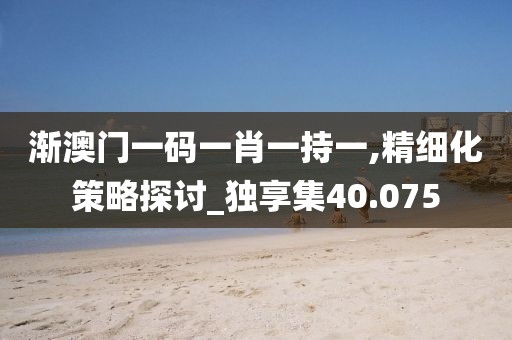渐澳门一码一肖一持一,精细化策略探讨_独享集40.075