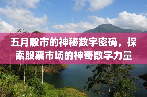 五月股市的神秘数字密码，探索股票市场的神奇数字力量