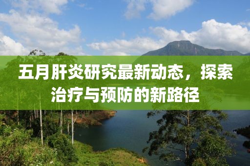 五月肝炎研究最新动态，探索治疗与预防的新路径
