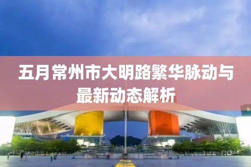 五月常州市大明路繁华脉动与最新动态解析