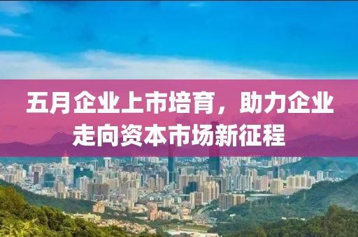 五月企业上市培育，助力企业走向资本市场新征程