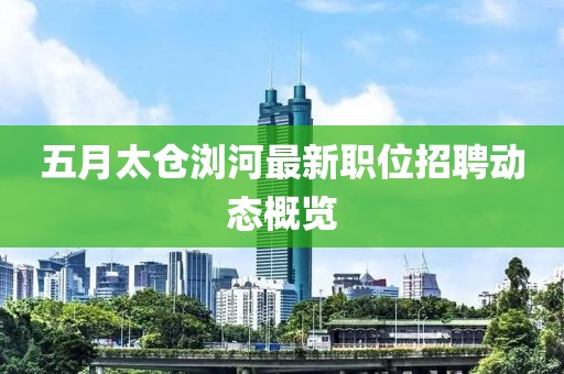 五月太仓浏河最新职位招聘动态概览