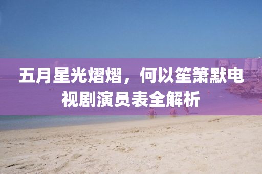 五月星光熠熠，何以笙箫默电视剧演员表全解析