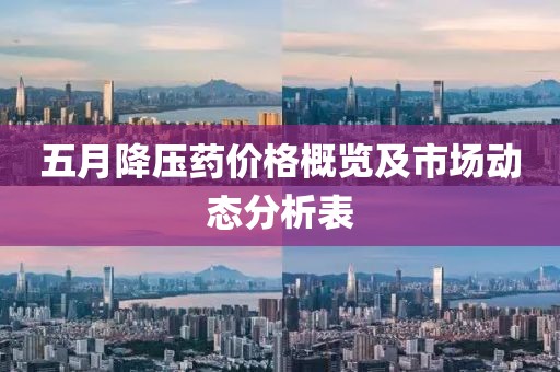 五月降压药价格概览及市场动态分析表
