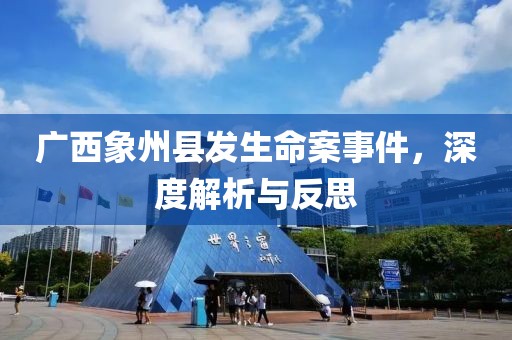 广西象州县发生命案事件，深度解析与反思