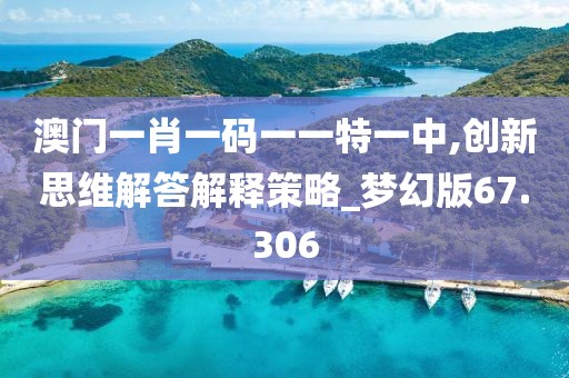 澳门一肖一码一一特一中,创新思维解答解释策略_梦幻版67.306