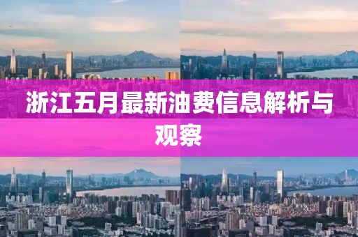 浙江五月最新油费信息解析与观察