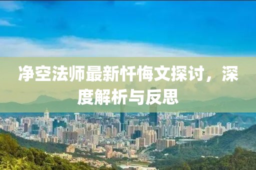 净空法师最新忏悔文探讨，深度解析与反思
