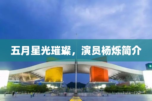 五月星光璀璨，演员杨烁简介