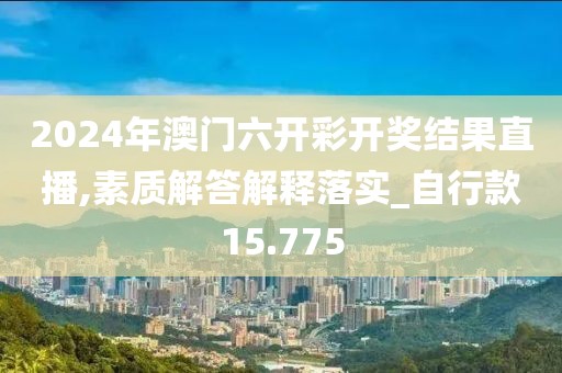 2024年澳门六开彩开奖结果直播,素质解答解释落实_自行款15.775