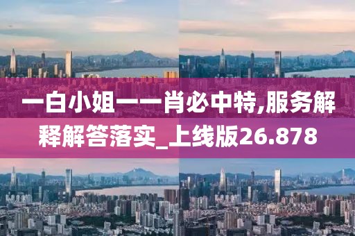 一白小姐一一肖必中特,服务解释解答落实_上线版26.878