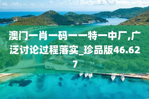 澳门一肖一码一一特一中厂,广泛讨论过程落实_珍品版46.627