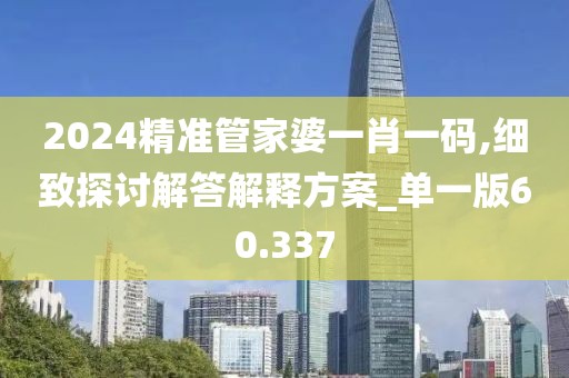 2024精准管家婆一肖一码,细致探讨解答解释方案_单一版60.337
