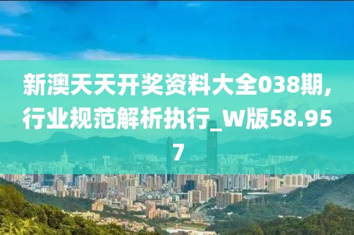 新澳天天开奖资料大全038期,行业规范解析执行_W版58.957