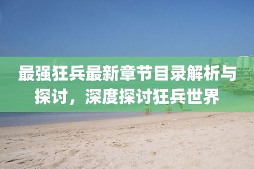 最强狂兵最新章节目录解析与探讨，深度探讨狂兵世界