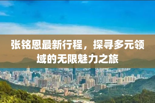 张铭恩最新行程，探寻多元领域的无限魅力之旅