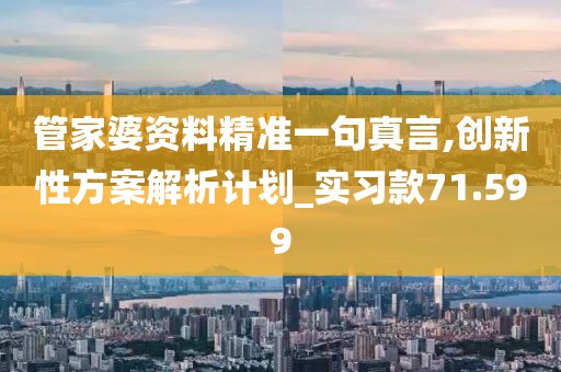 管家婆资料精准一句真言,创新性方案解析计划_实习款71.599