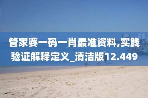 管家婆一码一肖最准资料,实践验证解释定义_清洁版12.449