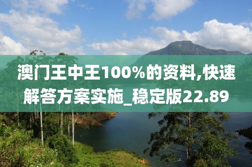 澳门王中王100%的资料,快速解答方案实施_稳定版22.89