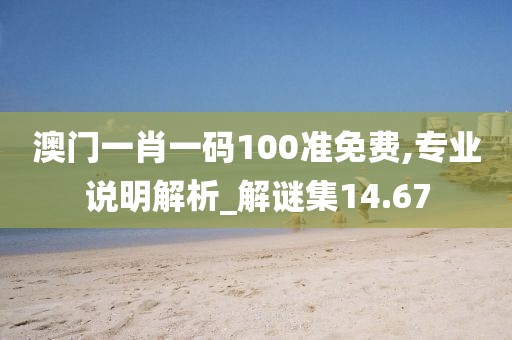 澳门一肖一码100准免费,专业说明解析_解谜集14.67